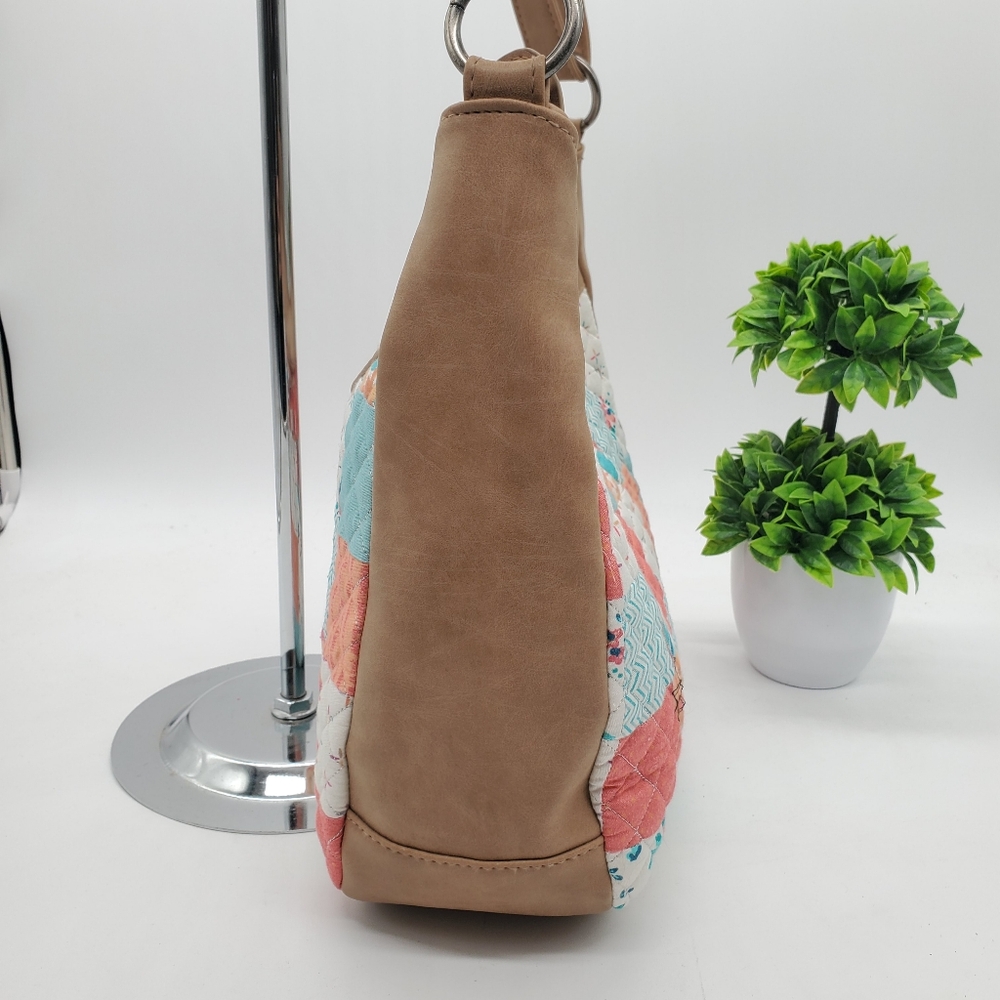 Donna Sharp Patchwork Tan Shoulder Bag With Adjus… - image 2